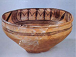 Painted pot with pattern of dancing man, China