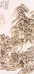 Waterfall Mountain in Summer. Chinese painting, Wang Shiming
