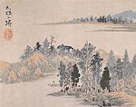 An Old Man on Boat, CHinese paintings, Shi Tao.