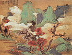 Coloured Painting of Landscape, Chinese painting, Lan Meng