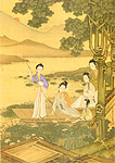 Beauties.  Chinese painting. Jiao Binzhen