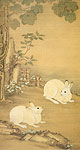 Double Rabbits. Chinese paintings, Leng Mu
