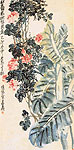 Bamboo and Rosebush. Chinese paintings. Wu Changshuo.