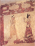Chinese painting - The Maid with flowers
