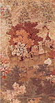Deers in the red maple woods