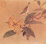Loquats and Sparrow, Chinese painting, Song Dynasty