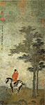 Gentleman with a Bow on Horse Back , Chinese painting, Zhao Yong