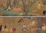 Bathing Horses, Chinese painting, Zhao Mengfu
