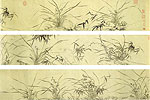 Orchids, Bamboo and Rocks , Zhou Tianqiu