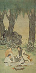 Filtering Wine, Chinese painting, Ding Yupeng