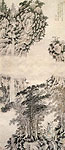 the Sight of the Waterfall. Chinese painting. Shen Zhen