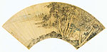 Fan cover of Landscape.  Chinese painting, Chen Luo
