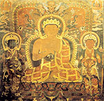 Buddha and Bodhisattva. Chinese mural