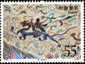 Tang Dynasty, Flying Apsaras by Dragon
